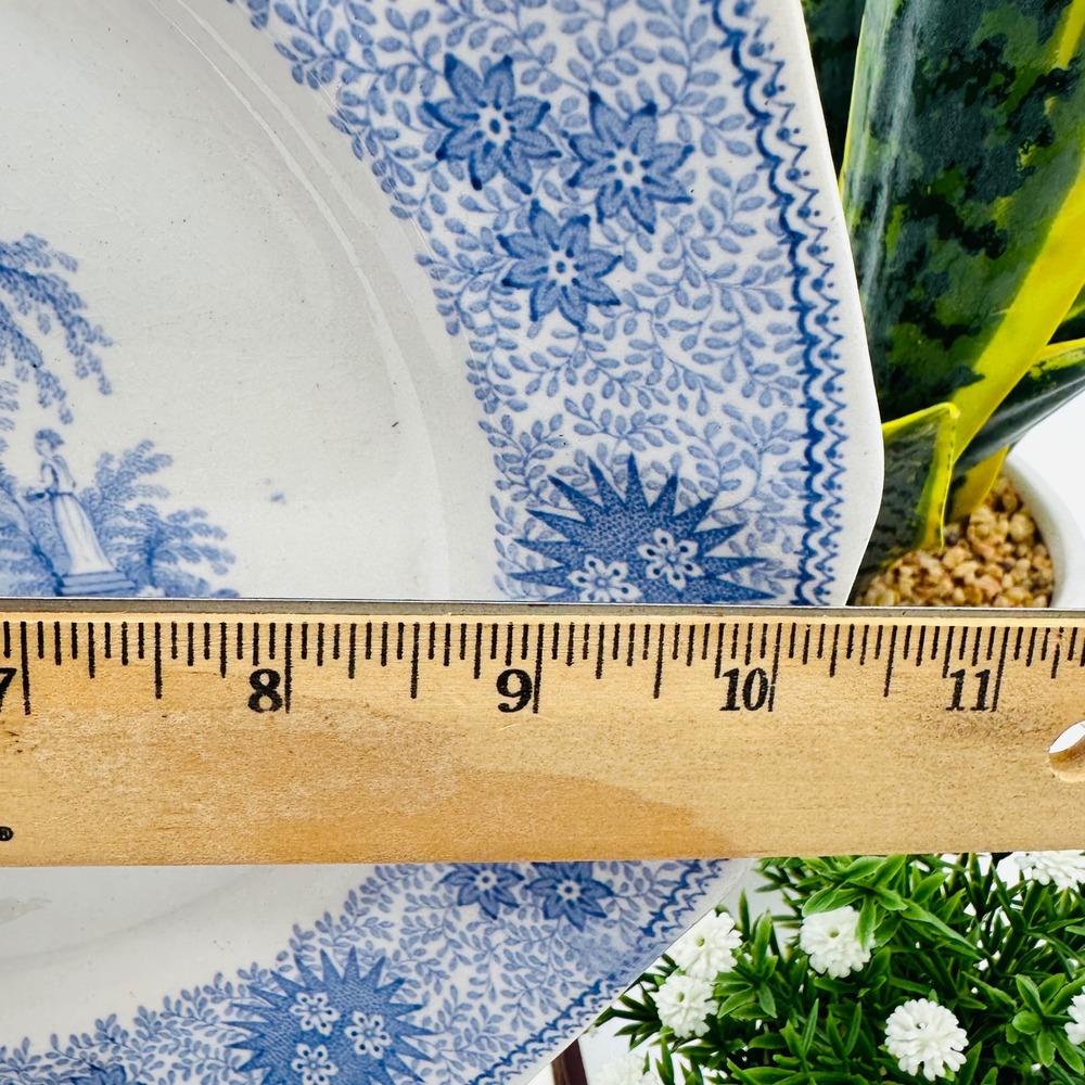 Vintage W Adams & Sons Isola Bella Light Blue White Transferware 10.5" Plate - Picture 4 of 7